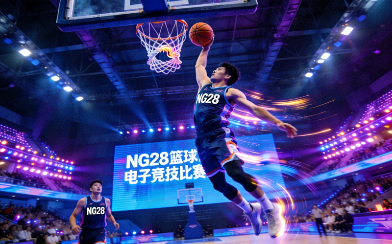 NG28篮球电子竞技比赛画面，球员扣篮精彩瞬间