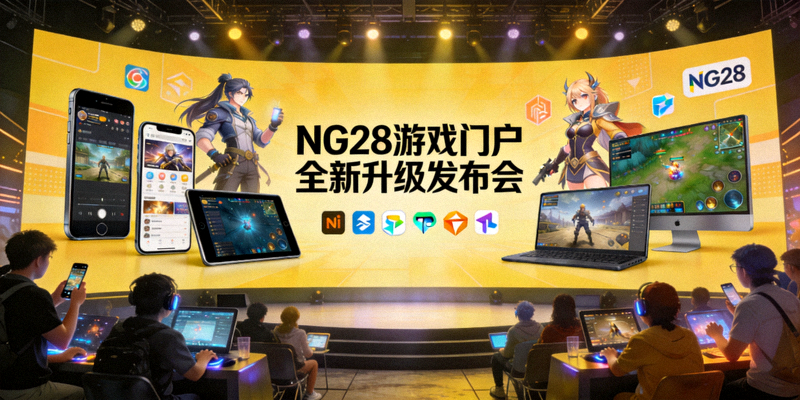 NG28游戏门户全新升级发布会现场图片，展示一站式全平台游戏服务体验