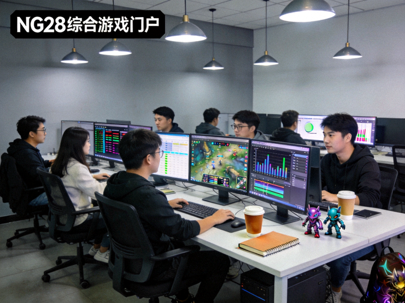 NG28综合游戏门户团队工作场景，展示专业游戏运营环境