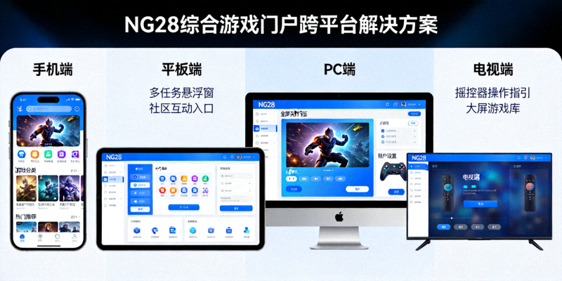 探索NG28综合游戏门户跨平台解决方案界面截图，展示多设备兼容性