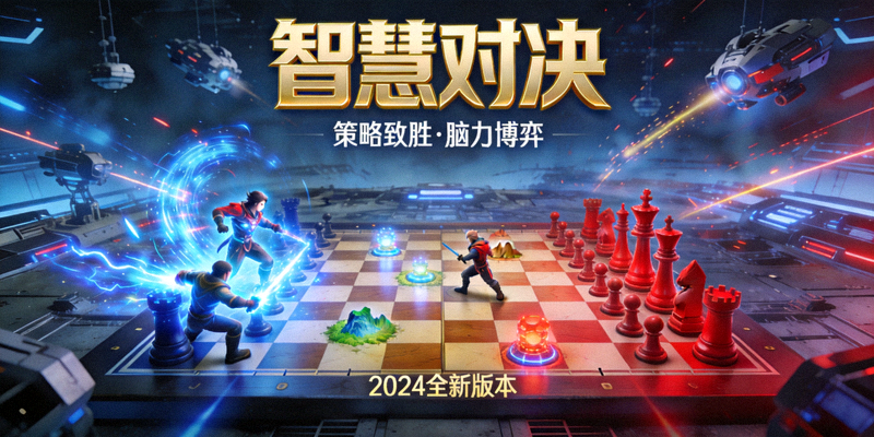 策略竞技游戏《智慧对决》宣传图，展示游戏对战场景