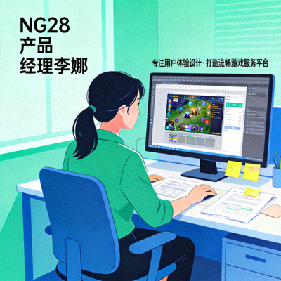 NG28产品经理李娜，专注于用户体验设计，致力于打造流畅的游戏服务平台