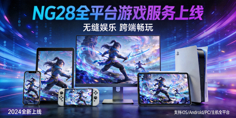 NG28全平台游戏服务上线宣传图，展示无缝娱乐体验场景