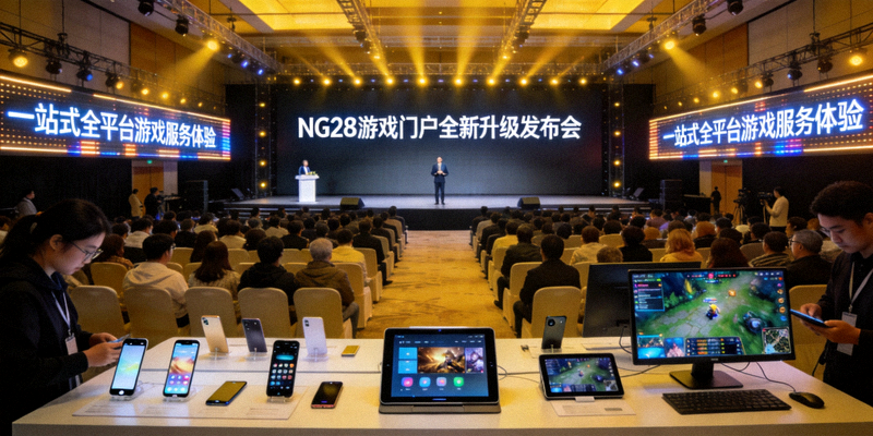 NG28游戏门户全新升级发布会现场图片，展示一站式全平台游戏服务体验