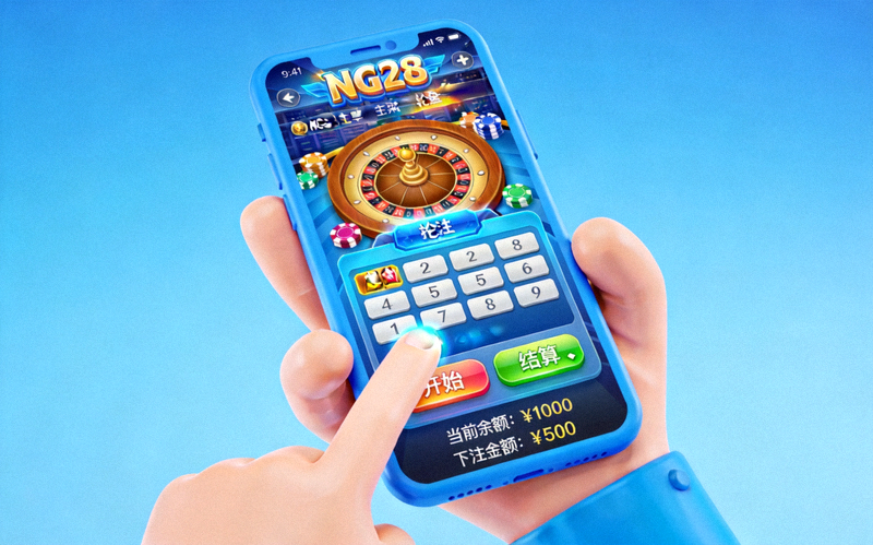NG28游戏在智能手机上运行画面展示，展示移动端游戏界面和操作体验