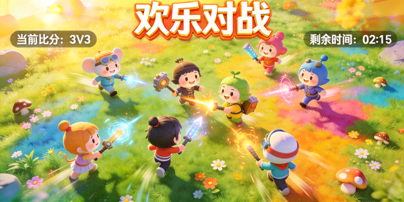 休闲竞技类游戏场景 - 轻松愉快的多人对战游戏体验